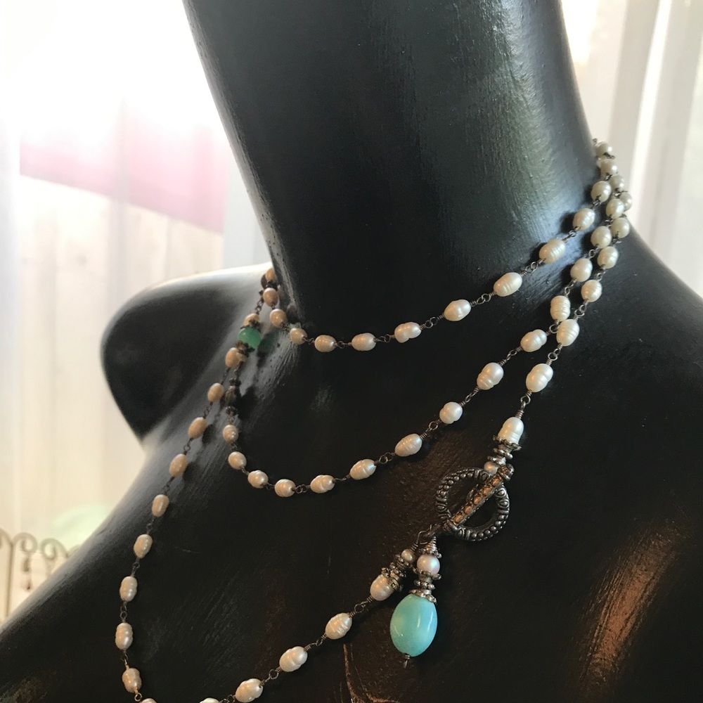 Li Li Clever Pearl & Peruvian Opal Necklace